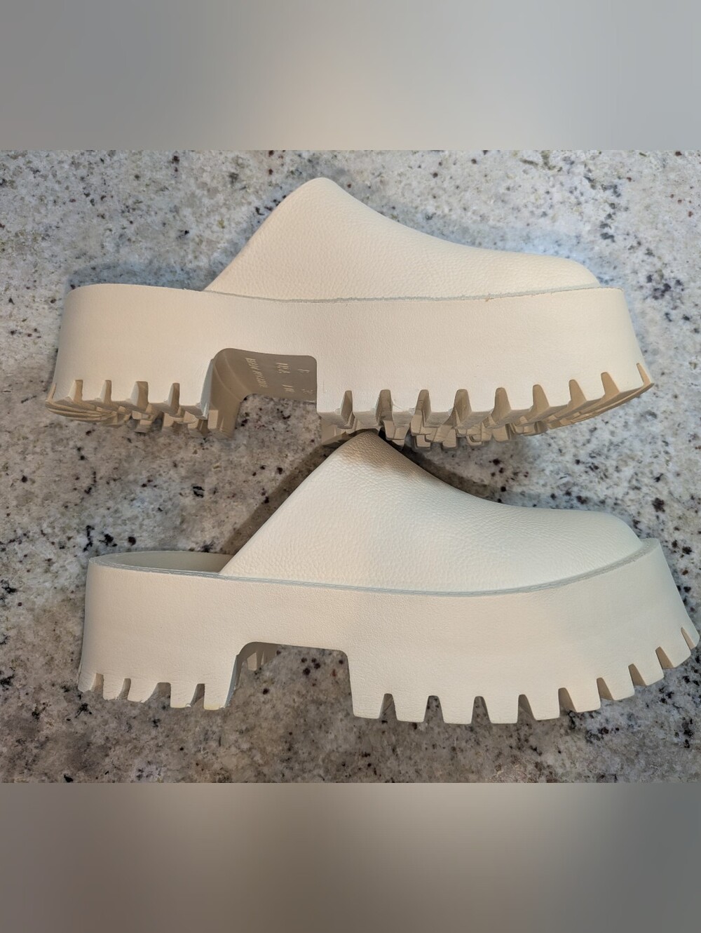 Jeffrey Campbell Ivory Platform Mule Clogs Lug Sole Slip On Shoes Women's 8 EU39 - Picture 1 of 10
